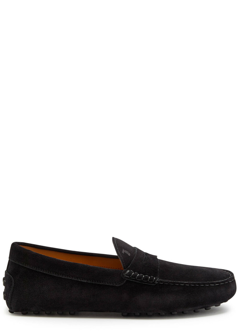 Tods Gommino Suede Loafers Black