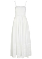 Bode Chamomile Pintucked Cotton Midi Dress White