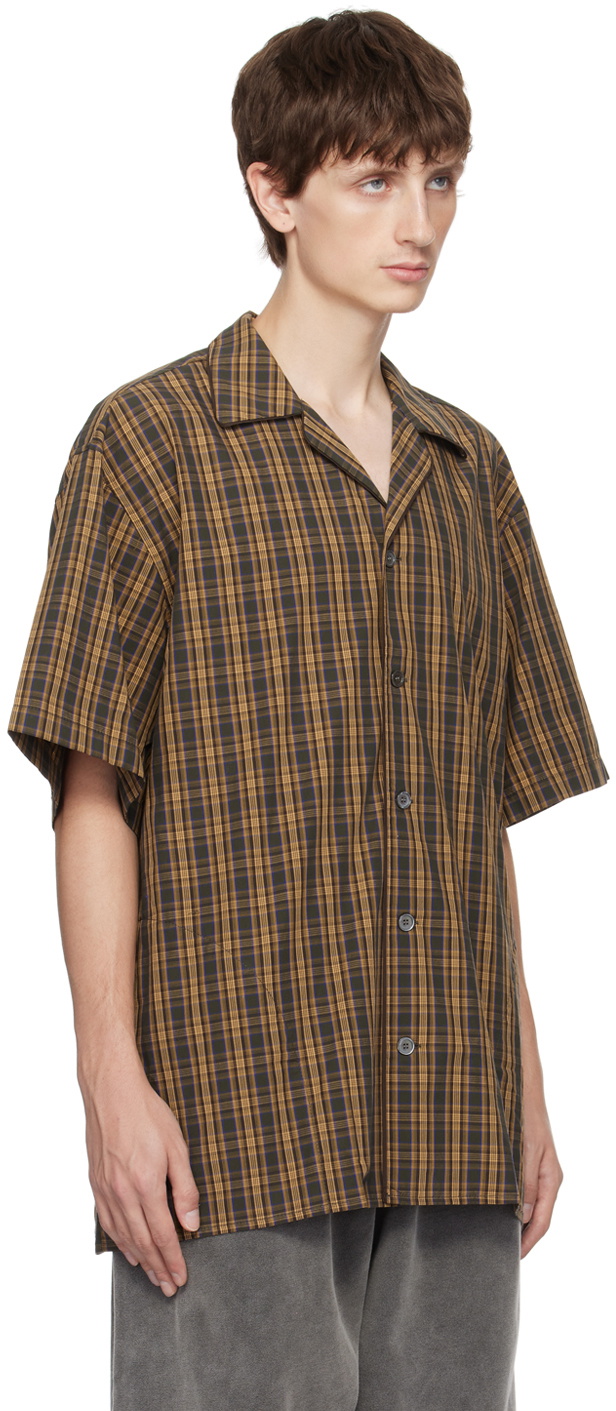 Acne Studios Brown & Green Check Shirt Acne Studios