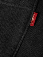 CHERRY LA - Baja Straight-Leg Logo-Embroidered Cotton-Jersey Drawstring Shorts - Black