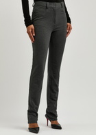 Norma Kamali Belted Stretch-cotton Trousers Dark Grey