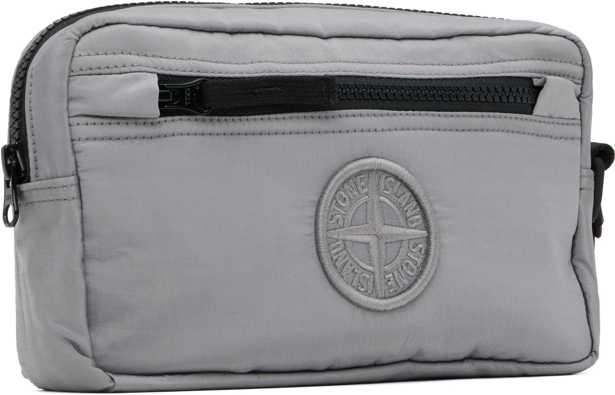 【関税込み】Stone グレー Nylon l ECONYL ポーチ Stone Island Gray Nylon Metal ECONYL Pouch Stone Island