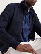 Boglioli - Suede Bomber Jacket - Blue