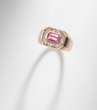 Shay Jewelry 18kt rose gold ring with pink sapphire and diamonds