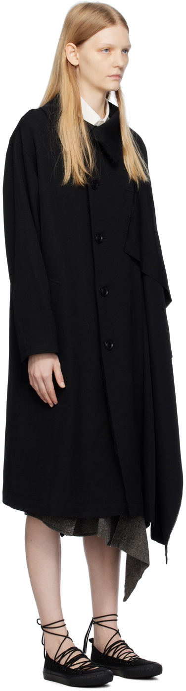 Y's Black Left Flap Coat