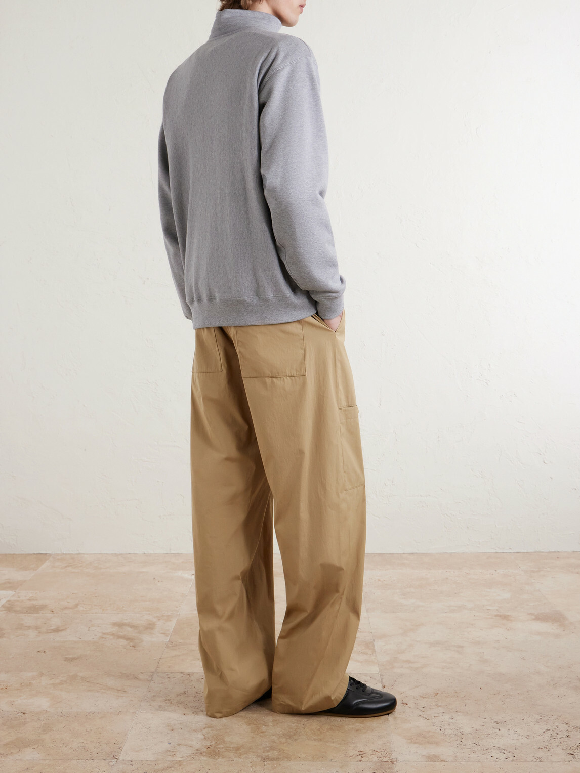 Kaptain Sunshine - Suvin Cotton-Jersey Half-Zip Sweatshirt - Gray