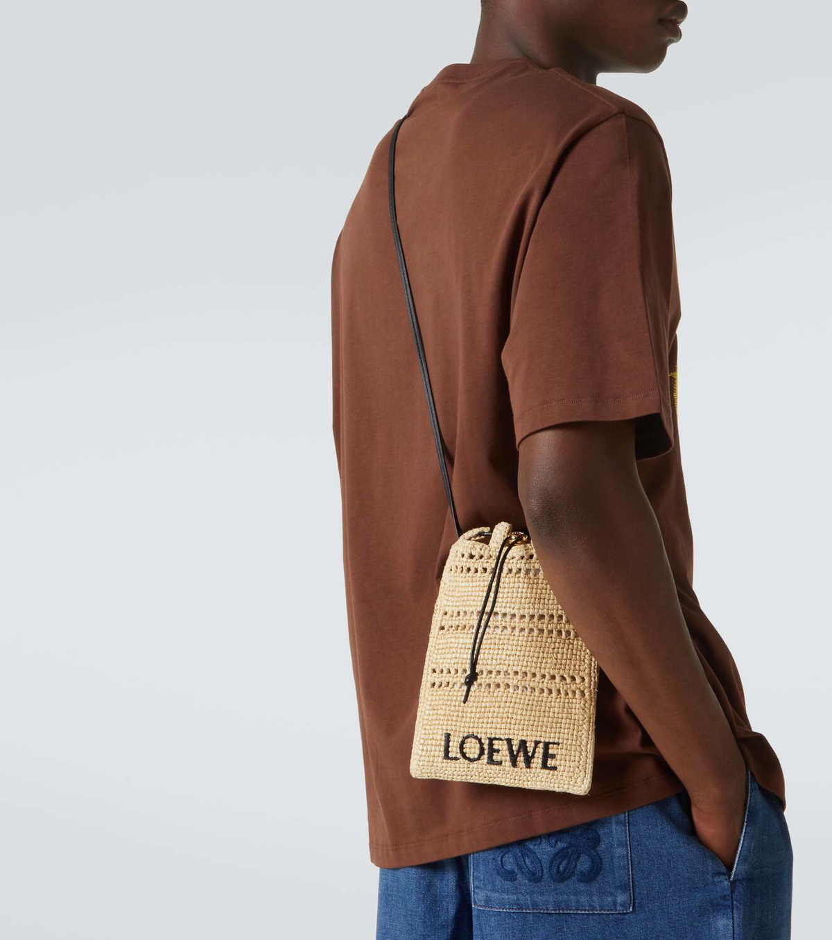 Loewe Paula's Ibiza logo raffia crossbody bag Loewe Loewe Paula's Ibiza logo raffia crossbody bag Loewe