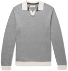 Mr P. - Knitted Cotton-Piqué Polo Shirt - Gray