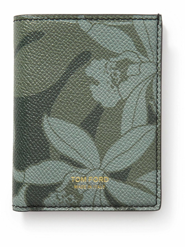Photo: TOM FORD - Logo-Print Flower-Print Full-Grain Cardholder