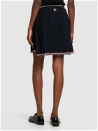 THOM BROWNE - Pleated Wool Blend Knit Mini Skirt
