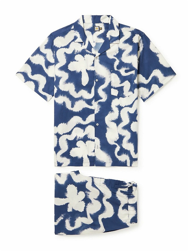 Photo: Desmond & Dempsey - Printed Linen Pyjama Set - Blue