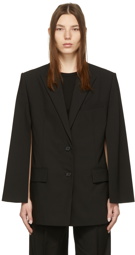 Juun.J Black Single Breasted Cape Blazer