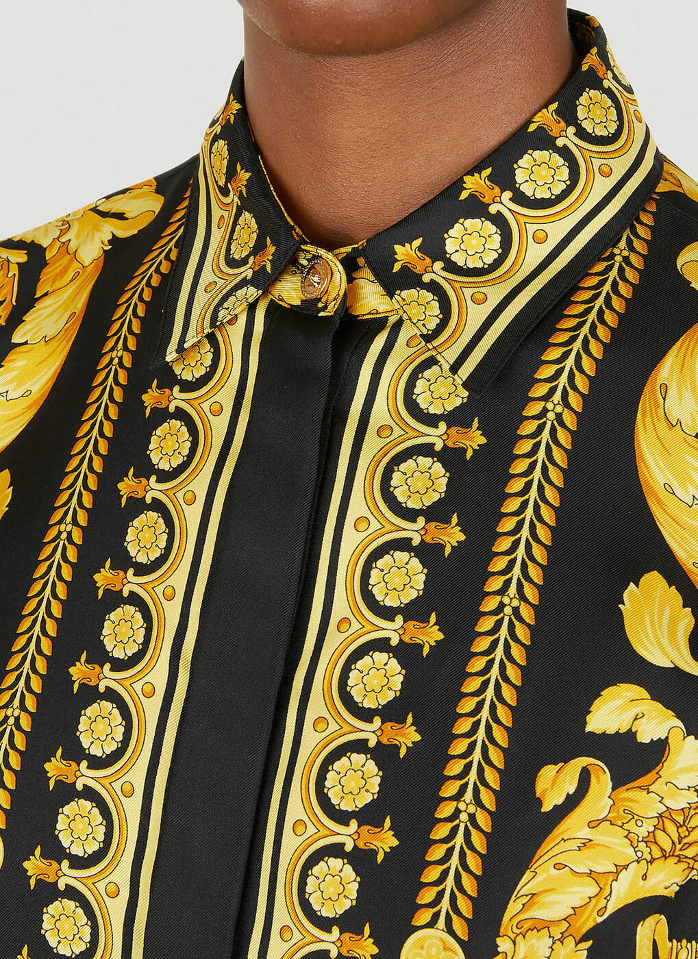 Silk black/gold barocco  Versace shirts, Versace silk shirt, Streetwear  fashion