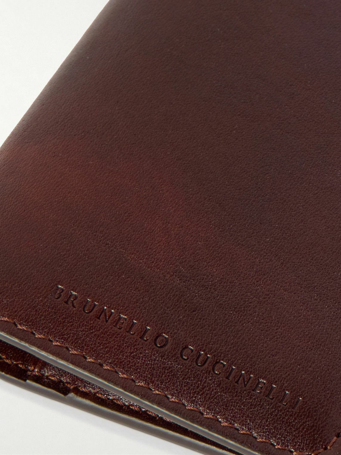 Brunello Cucinelli - Logo-Debossed Leather Bifold Cardholder