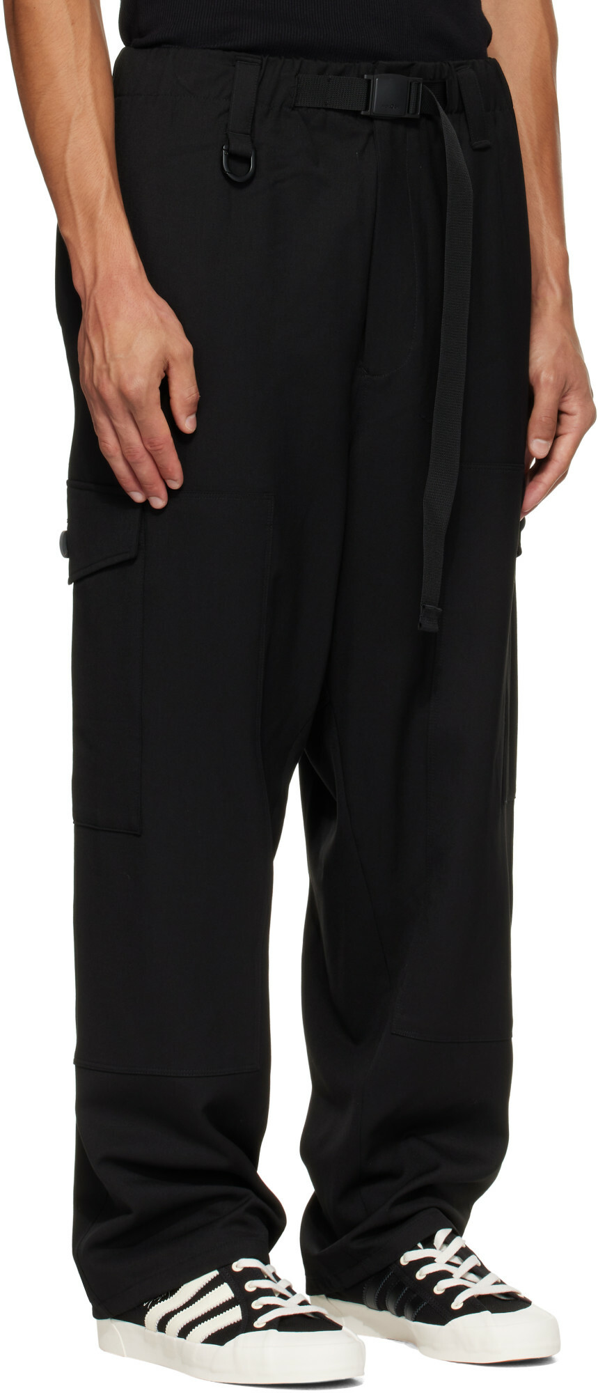 Y-3 Black Wool Utility Cargo Pants