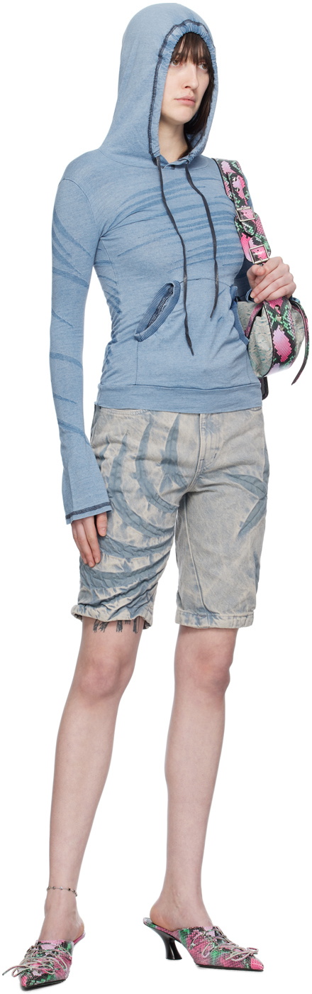 Masha Popova SSENSE Exclusive Blue Denim Shorts