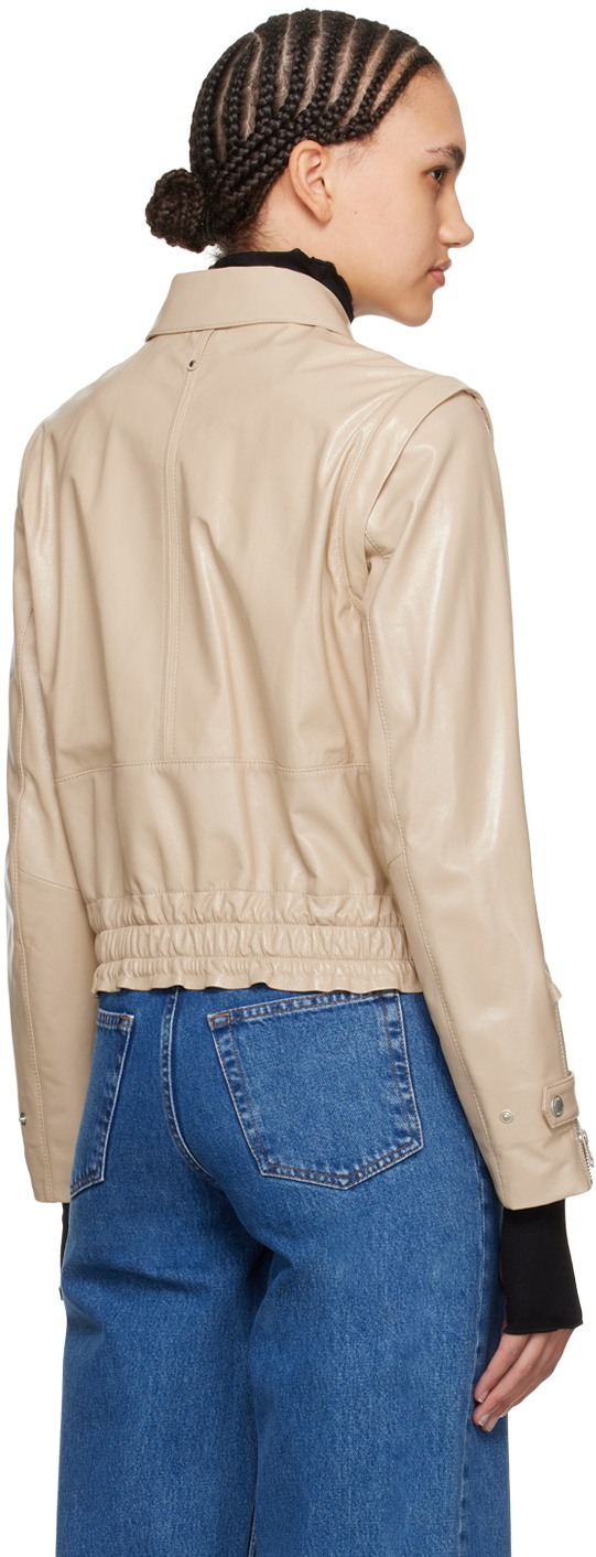 MACKAGE Beige Amoree Leather Jacket
