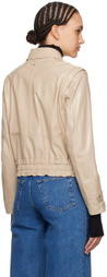 MACKAGE Beige Amoree Leather Jacket