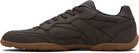 Hugo Brown Stacked Logo Faux-Leather Sneakers