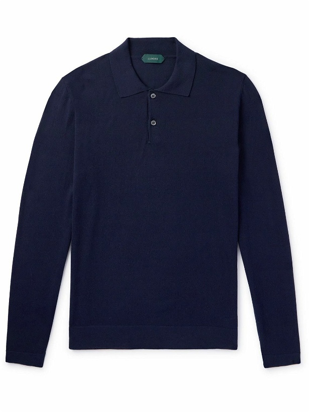 Photo: Incotex - Slim-Fit Cotton and Silk-Blend Polo Shirt - Blue
