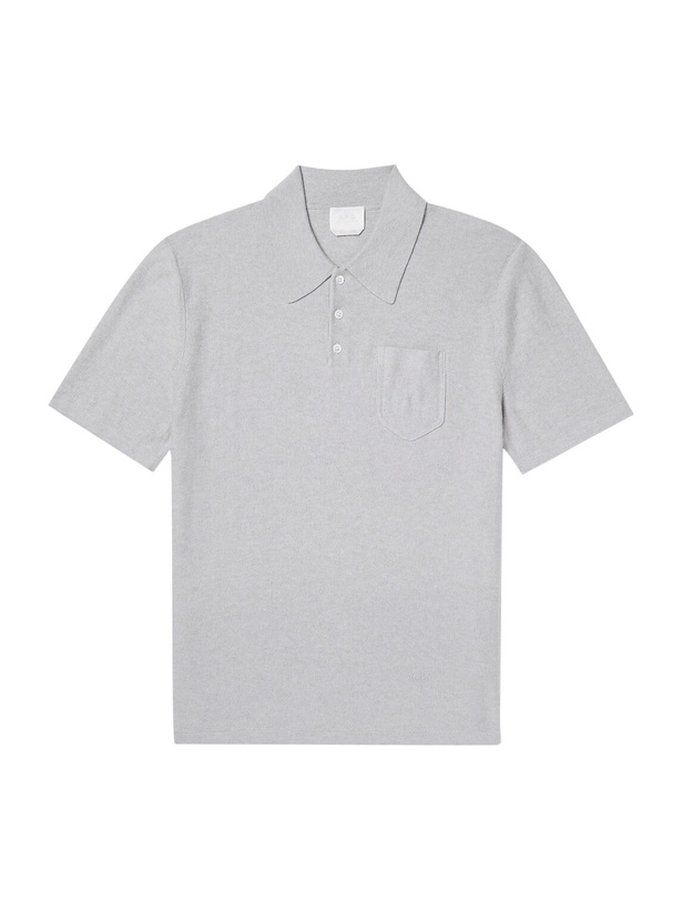 Photo: A.P.C. - Eliot Cotton and Cashmere-Blend Polo Shirt - Gray