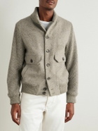 Eleventy - Shawl-Collar Wool and Cashmere-Blend Bomber Jacket - Gray