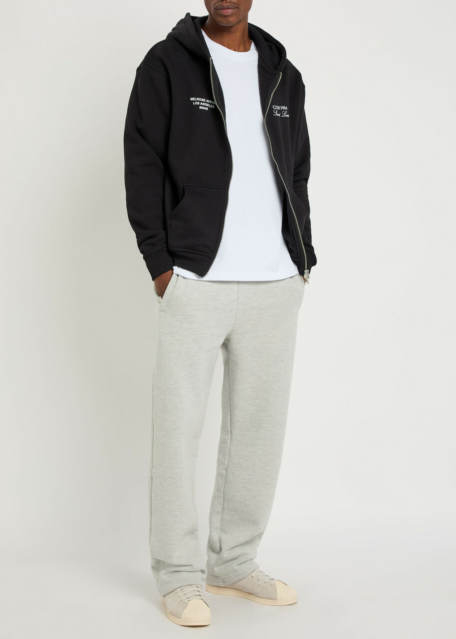 Club 1984 Melrose Printed Hooded Cotton Sweatshirt Black