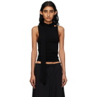 St. Agni Black Knit Scarf Top