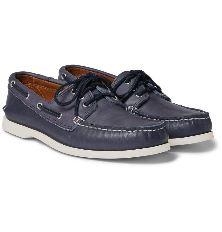 Photo: Quoddy - Downeast Leather Boat Shoes - Navy
