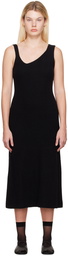 LVIR Black Asymmetric Midi Dress