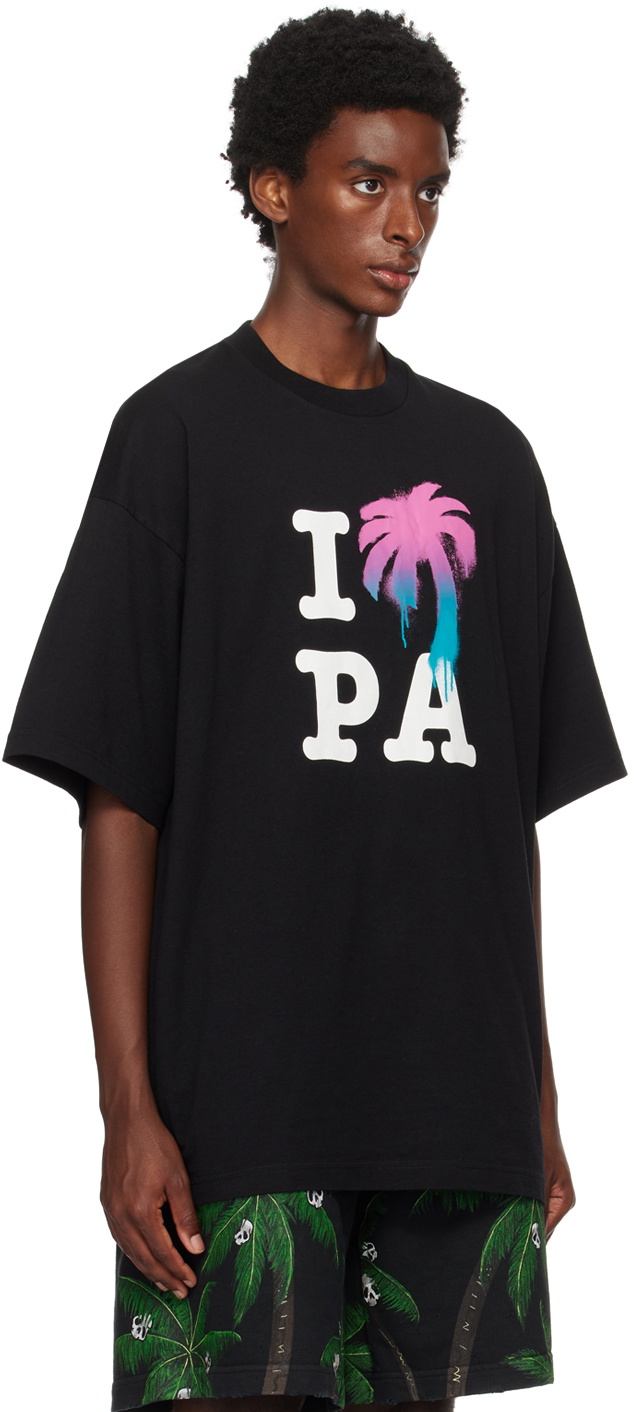 【関税込み】Palm Angels ブラック I Love PA フーディ Palm Angels Black 'I Love PA' T-Shirt Palm Angels