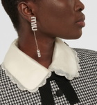 Miu Miu Logo crystal-embellished earrings