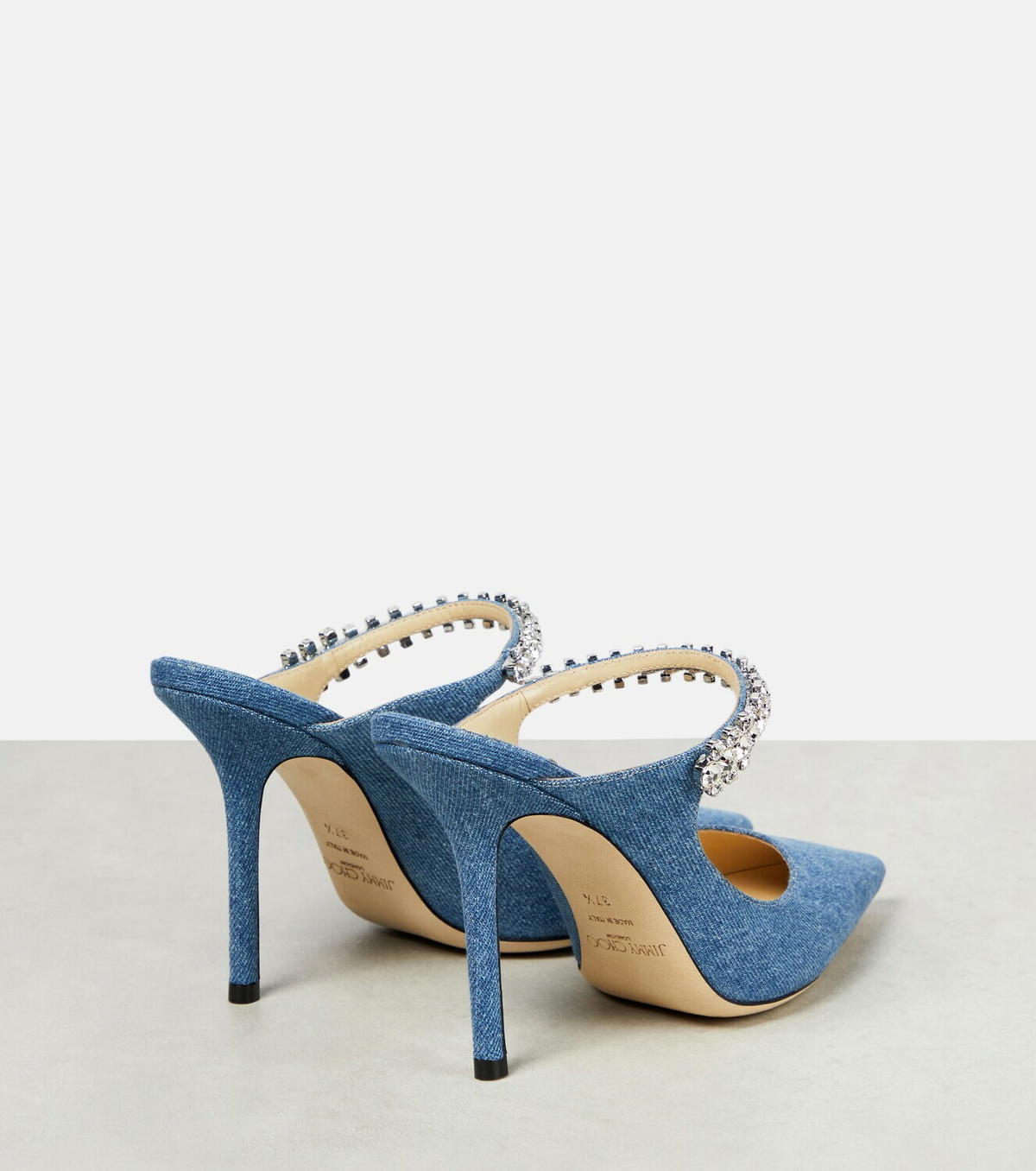 Jimmy Choo - Bing 100 embellished denim mules Jimmy Choo Jimmy Choo - Bing 100 embellished denim mules Jimmy Choo
