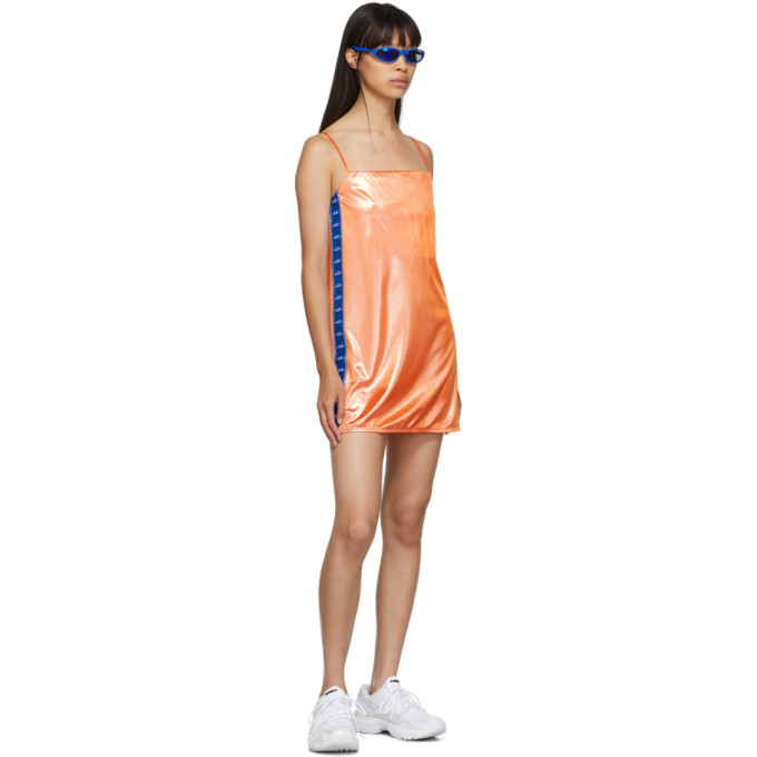 Anton Belinskiy Orange Lame Slip Dress