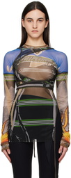 Ottolinger Multicolor Mesh Deconstructed Longsleeve T-shirt