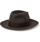 Borsalino - Grosgrain-Trimmed Rabbit-Felt Fedora - Brown