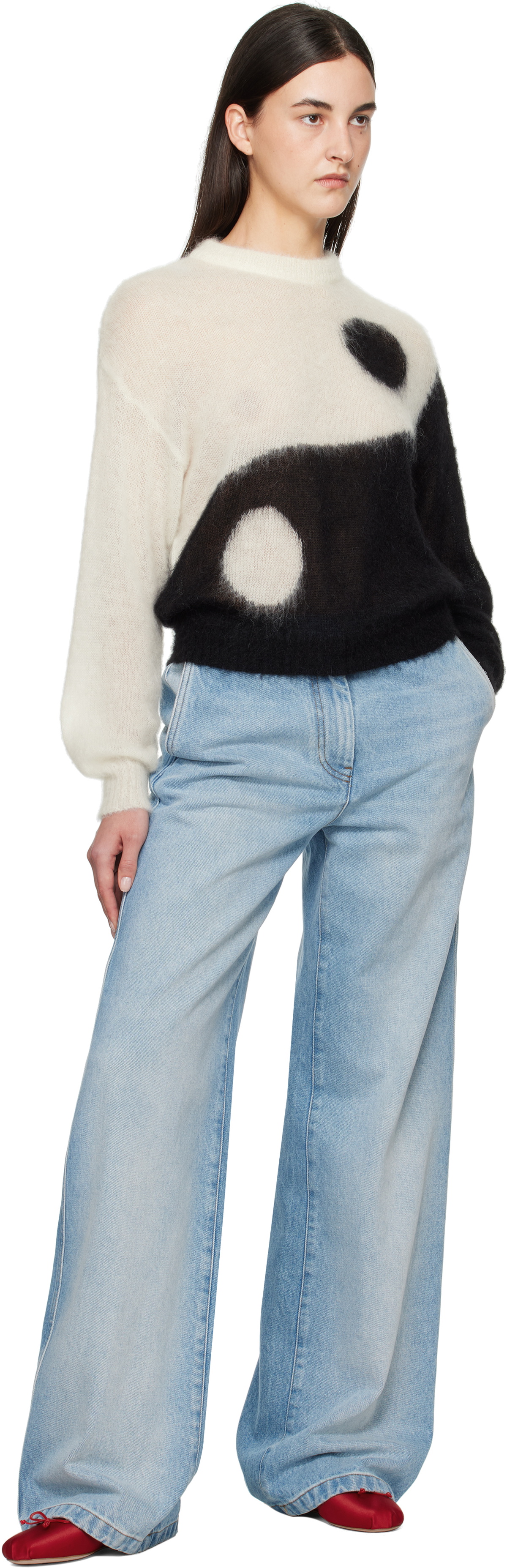 Moschino Black & White Iconic Archive Tao Sweater