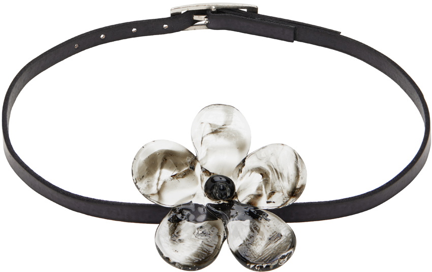 LEVENS JEWELS Black Maxi Flor Belt Necklace