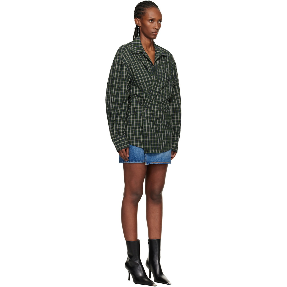 Alexander Wang Green Pre-Styled Wrap Minidress