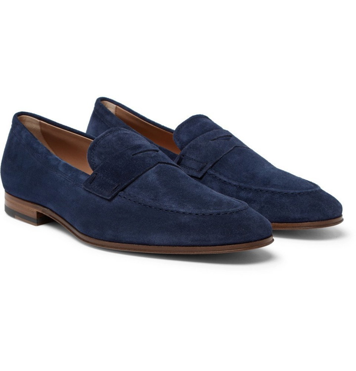Photo: Tod's - Suede Penny Loafers - Men - Navy