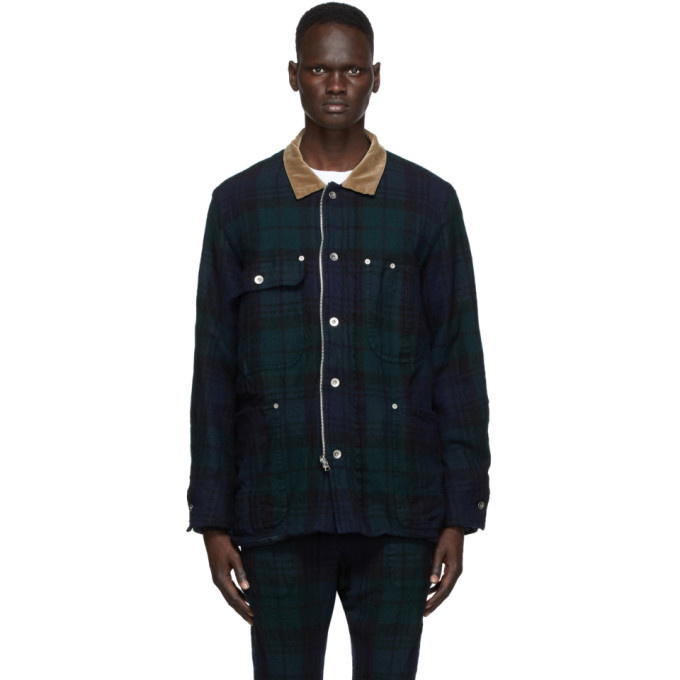 Photo: Sacai Reversible Green and Black Check Jacket