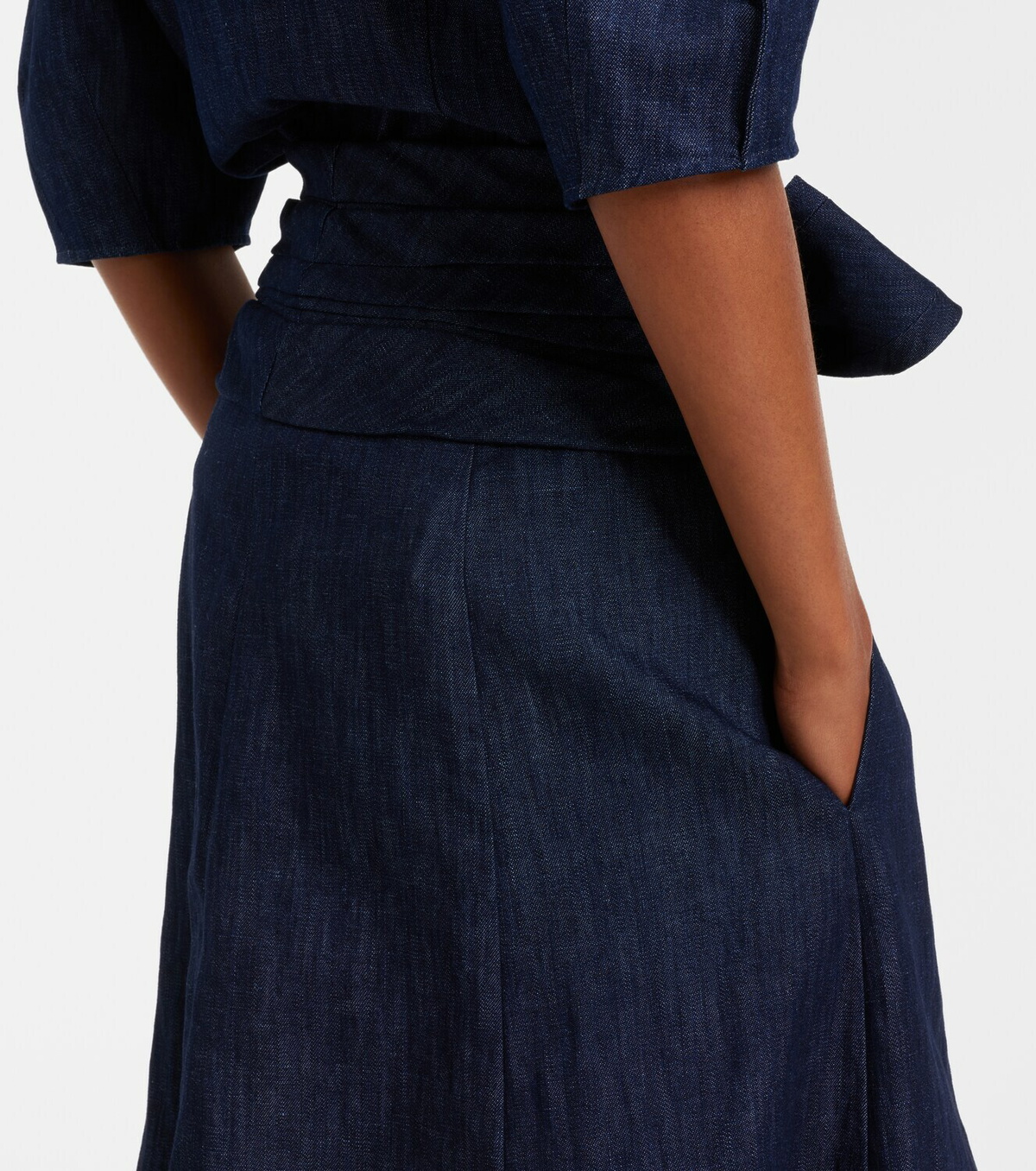 Gabriela Hearst Zivan cotton and linen denim midi skirt