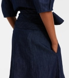 Gabriela Hearst Zivan cotton and linen denim midi skirt