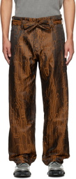 Nicholas Daley Brown Graphic Trousers