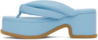 Dries Van Noten Blue Platform Thong Heeled Sandals