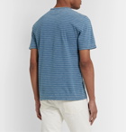 Faherty - Striped Indigo-Dyed Cotton-Jersey T-Shirt - Blue