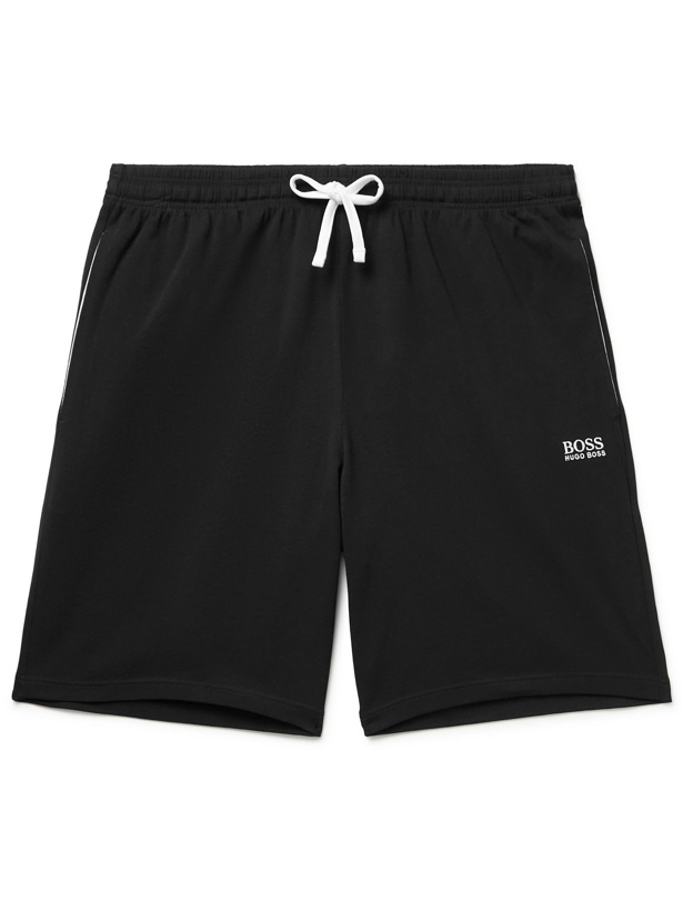 Photo: HUGO BOSS - Logo-Print Stretch-Cotton Jersey Pyjama Shorts - Black - S