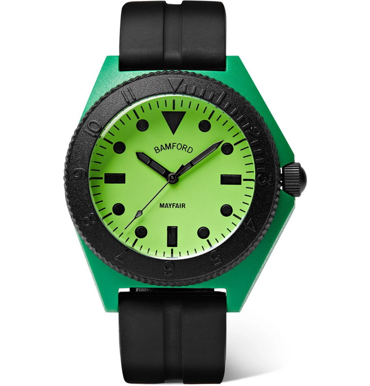 Photo: BAMFORD LONDON - Mayfair Sport Limited Edition Polymer and Rubber Watch - Green