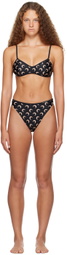 Marine Serre Black Printed Bikini