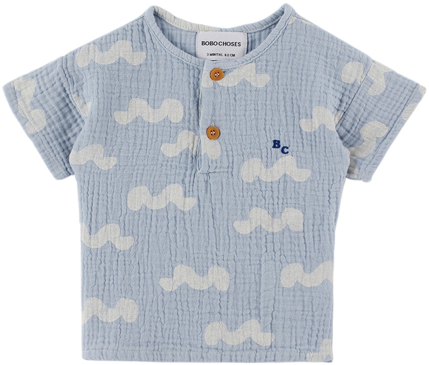 Bobo Choses Baby Blue Waves T-Shirt